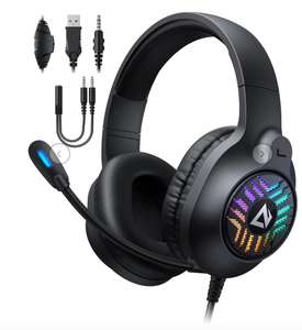 AUKEY (GH-X1) RGB-Gaming-Headset ( Stereo-Sound, 50-MM-Treiber, Mikrofon mit Geräuschunterdrückung )