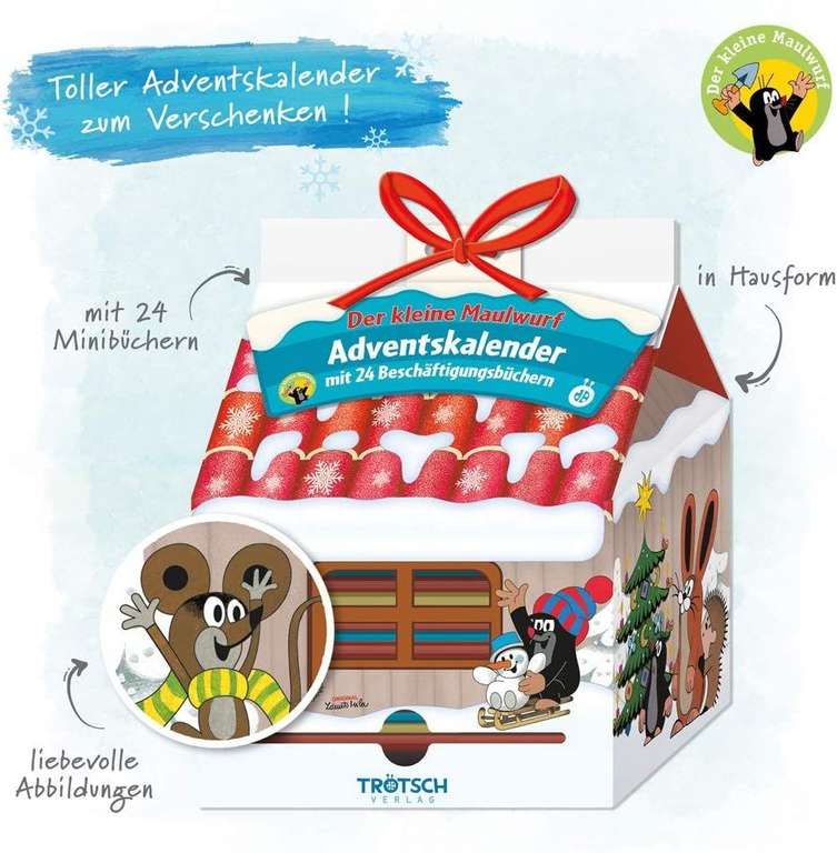Trötsch Der kleine Maulwurf Adventskalender Haus mit 24 Minibüchern [Kultclub NL]