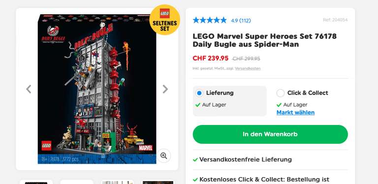 Lego 76178 Marvel Super Heroes Daily Buggle für ca. 245€ (Schweiz)