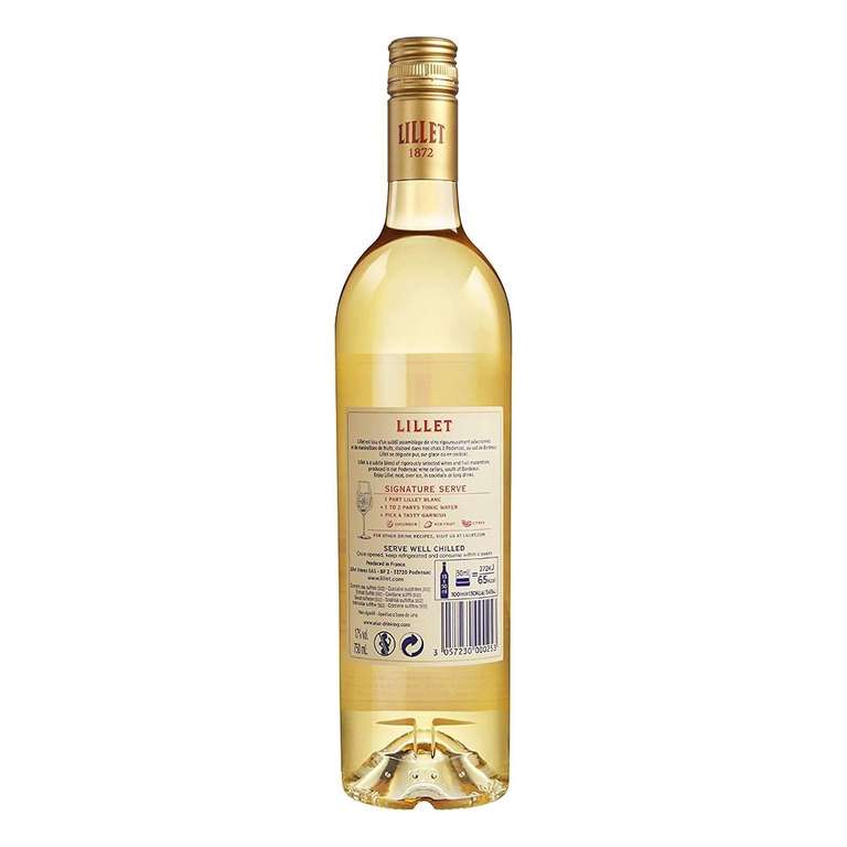 Lillet Blanc – Französischer Weinaperitif mit fruchtig-frischem Geschmack – 1 x 0,75 l, 750 ml ( Amazon Prime und Spar-Abo + Coupon)