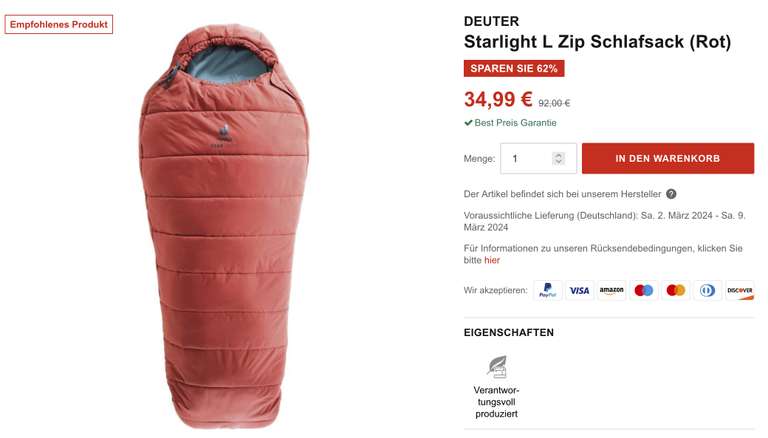 Deuter Starlight Kinder-Schlafsack