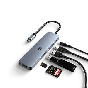 Prime Preisfehler Gutscheinfehler USB C Hub 7 in 1 USB C mit 4K HDMI, 3 * USB 3.0, 100W PD, SD/TF 3.0, USB C Adapter 5 Gbps