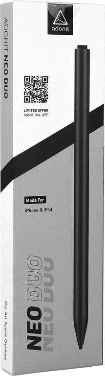 Adonit Neo Duo Stylus für Apple iPhones & iPads (Wiederaufladbarer Akku, 15g, USB-C) | iOS / iPadOS / Android / Windows