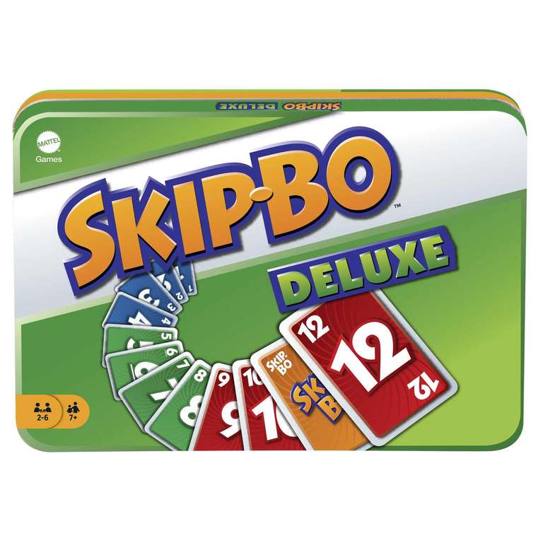 Mattel Games Skip-BO Deluxe, in Metallbox, Kartenspiele für die Familie (Prime)