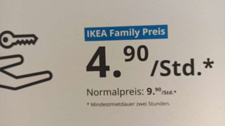 Ikea Transporter für 4,90€/Std. mit Familycard mindestens. 2Stunden anmieten