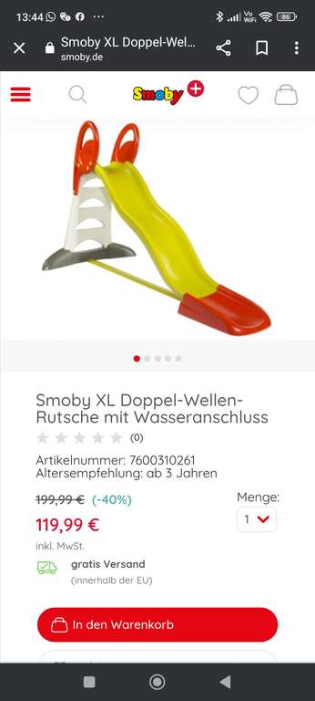 TOP Deal Smoby XL Doppel-Wellen-Rutsche mit Wasseranschluss für 119,99€ bzw Smoby Funny II Wellenrutsche für 99,99€!!!