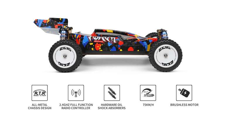 WLtoys 124007 RC Auto 1/12 35x20x11cm 931g 4WD 2s brushless 100% RTR (75 km/h)