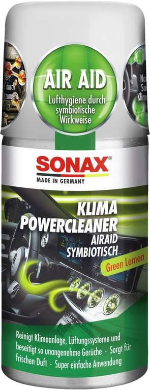 SONAX KlimaPowerCleaner AirAid symbiotisch Havana Love oder Green Lemon (100 ml) Klimareiniger gegen lästige Gerüchen (Prime)
