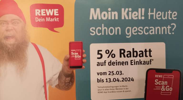 [Lokal/Kiel] 5% Rabatt bei REWE mit Scan & Go