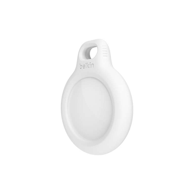 Belkin AirTag Hülle + Schlaufe (Secure Holder Schutzhülle für Air Tag Apple, Accessoire mit schutz) – Weiß, Etikett nicht enthalten (Prime)