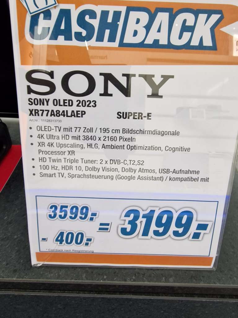 (Expert Nürnberg, Bestellung möglich) Sony 2023 ,77A84L 3199.-