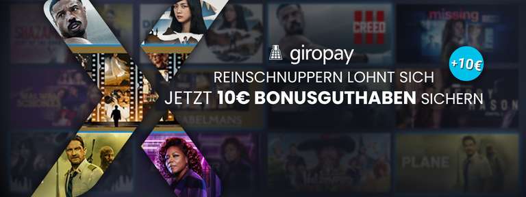 Videociety & Maxdome 10€ mit Giropay (ehemals Paydirekt) einzahlen und 10€ Guthaben Bonus bekommen