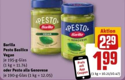 [Rewe] Barilla Pesto für 0,99€ dank 1€ Sofort-Rabatt (22.01.-27.01.)