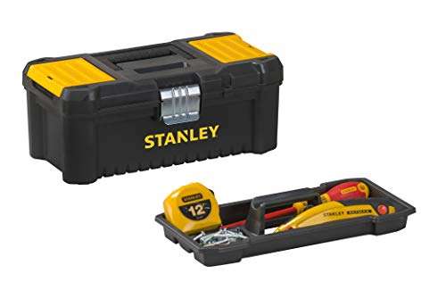 Stanley Werkzeugbox / Werkzeugkoffer 12.5" (18cmX13cmX32.5cm), Werkzeugkasten mit Metallschließen (Prime)