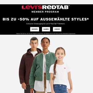 Levis: RedTab-Mitglieder: bis zu 50 % Rabatt auf ausgewählte Styles + kostenloser Versand, z. B. 2er-Pack Socken