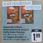 Coppenrath & Wiese Unsere Goldstücke kernig & kräftig Dinkel- oder Roggen-Brötchen für 0,99 € je Beutel (Angebot + Coupon) [Edeka]