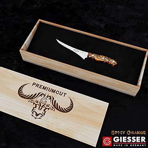 Giesser - Made in Germany - Filetiermesser 17 cm Spicy Orange, PremiumCut Filet No 1, Filiermesser