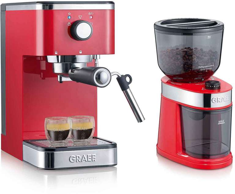 [Otto Up] Graef Espressomaschine "Salita Set", inkl. Kaffeemühle CM 203 (ES403EUSET), rot