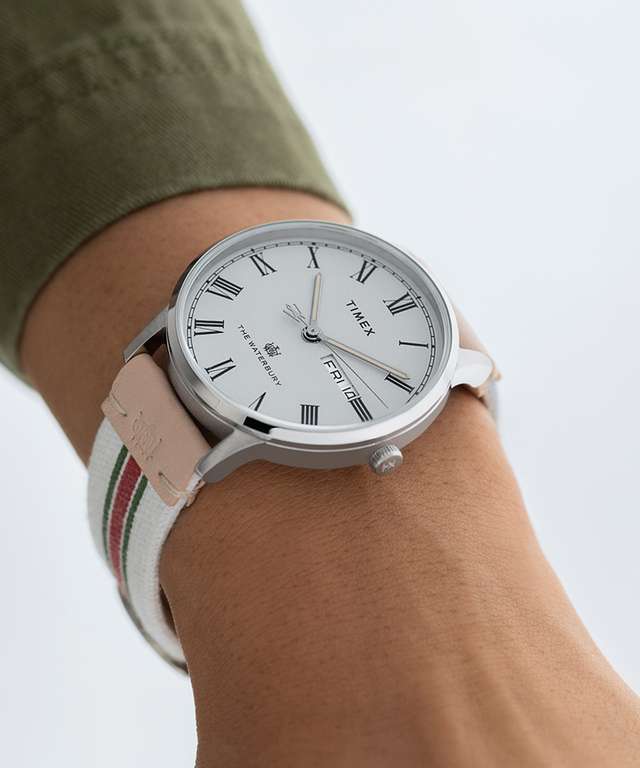 TIMEX: 22 Uhren im SALE (für Damen und Herren), z. B. Timex Transcend 34 mm Lederarmband Uhr