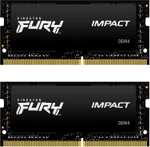 [Alternate] - Kingston FURY SO-DIMM 64 GB DDR4-3200 (2x 32 GB) Dual-Kit, Arbeitsspeicher (schwarz, KF432S20IBK2/64, Impact, INTEL XMP)