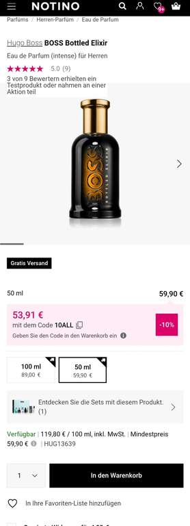 Hugo Boss Boss Bottled Elixir Parfum Intense 50ml [Notino]