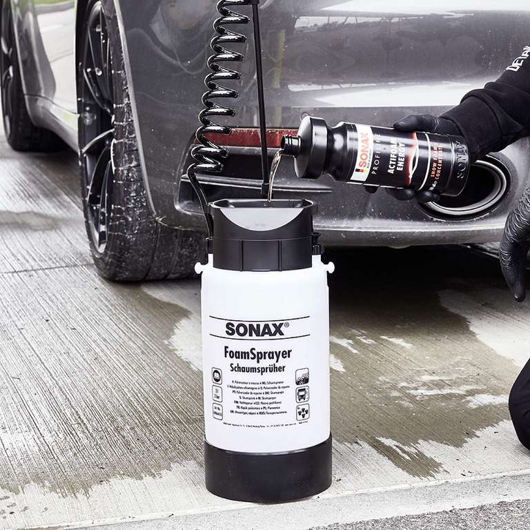 (Prime) SONAX PROFILINE ActiFoam Energy (1 Liter) stark schmutzlösender Reiniger mit toller Schaumentwicklung für die Fahrzeugwäsche