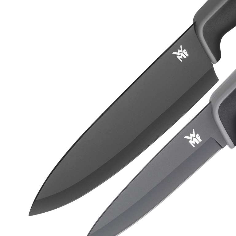 WMF Touch Messerset 2-teilig, Küchenmesser mit Schutzhülle, antihaftbeschichtet, scharf