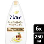 (Prime Spar-Abo) Dove Duschgel Feuchtigkeits-Pflege & Öl Pflegedusche mit 0% Sulfat SLES für trockene Haut 250 ml 6 Stück 1,40€/Flasche