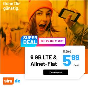 [SIM-Only Drillisch] 6GB LTE Datenvolumen + Telefon-Flat + VoLTE & WLAN Call für 5,99€ monatlich o. 10GB + Telefon-Flat für 8,99€