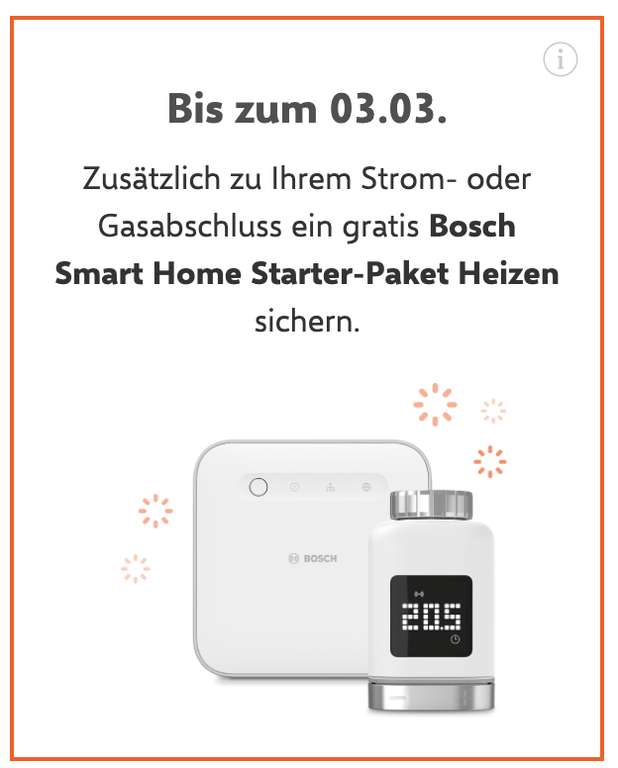 Bosch Smarthome Paket für Strom- und Gasverträge
