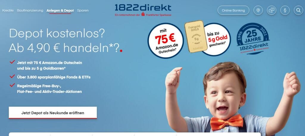 1822direkt-Jubiläumsangebot: 75 € Prämie für neues Depot ...